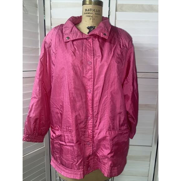 Vintage Haband For Her 80s 90s Nylon Track Jacket Wind Breaker Women size Large - Picture 1 of 8